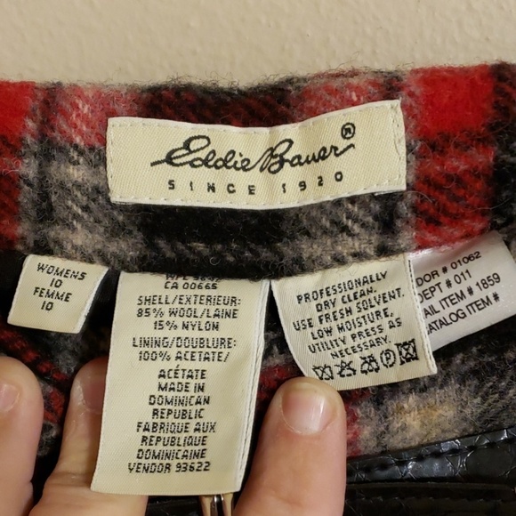 Eddie bauer wool wrapped lined plaid skirt - Picture 3 of 5